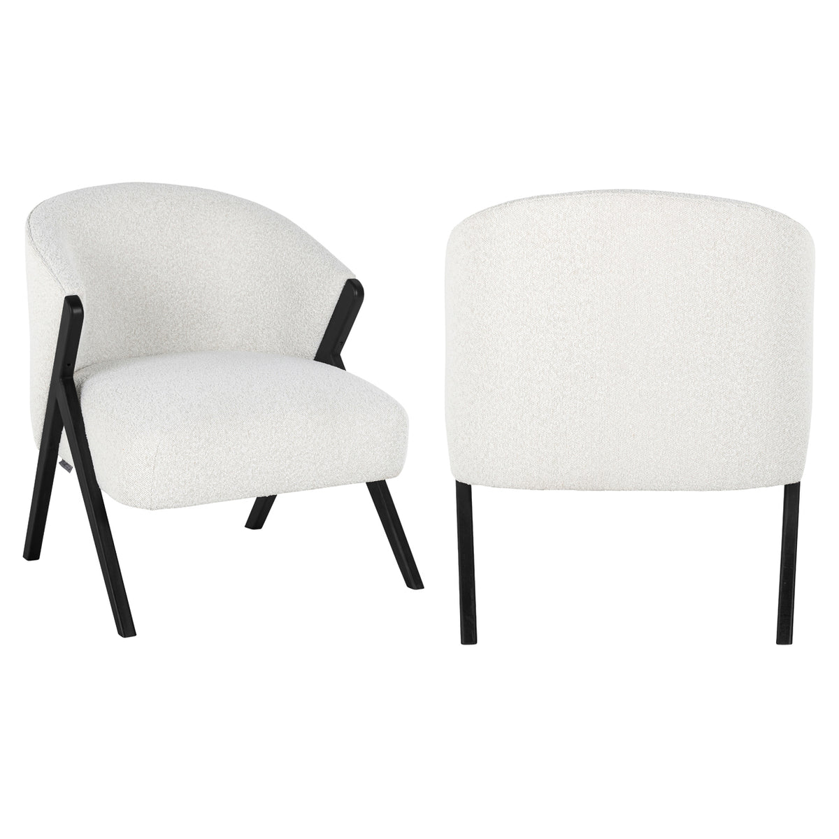 Lounge Stuhl Mia white bouclé