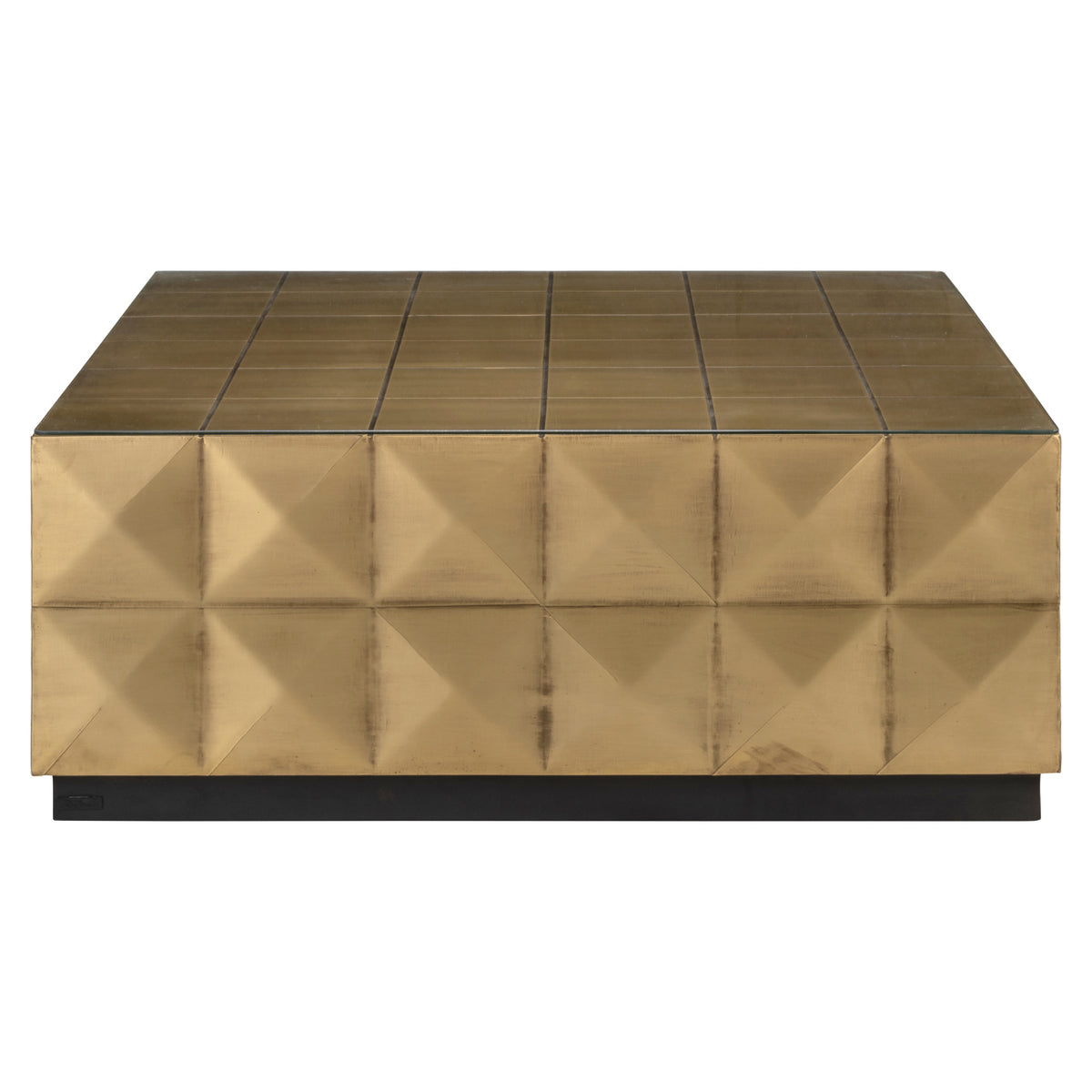 Couchtisch Collada brushed gold incl. glass top