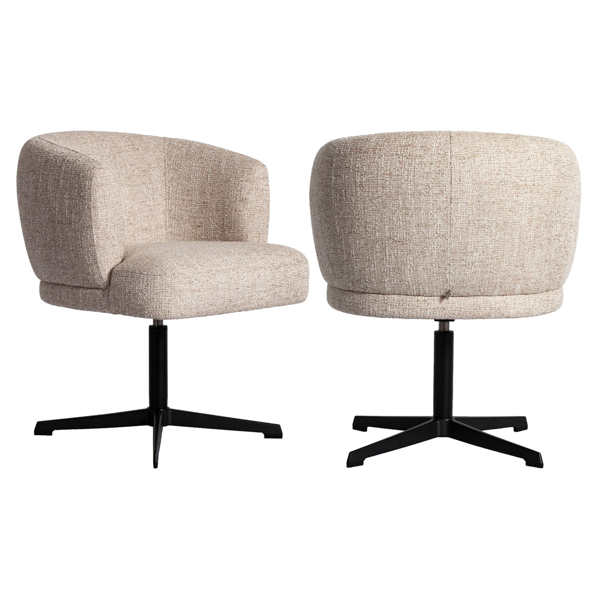 Esszimmerstuhl Dinan cream tweed fire retardant - swivel