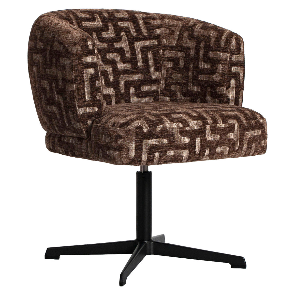 Esszimmerstuhl Dinan brown labyrinth fire retardant - swivel