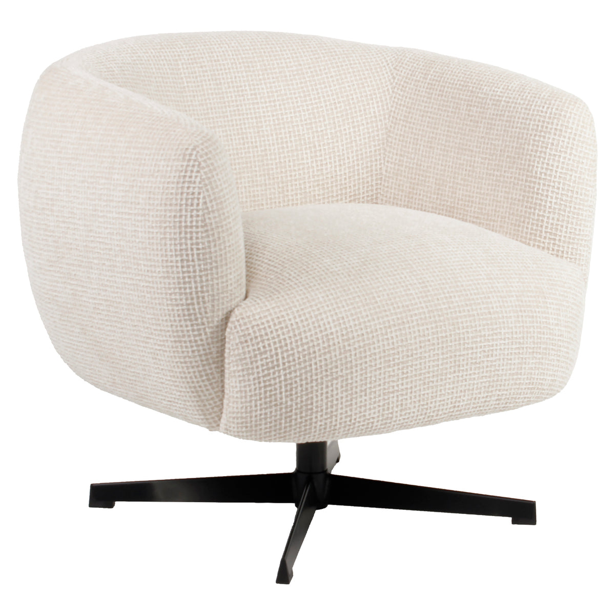 Lounge Stuhl Estelle beige blockweave swivel