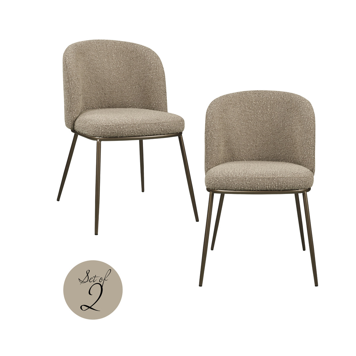 Esszimmerstuhl Elvi mocca chunky fire retardant (Set of 2)