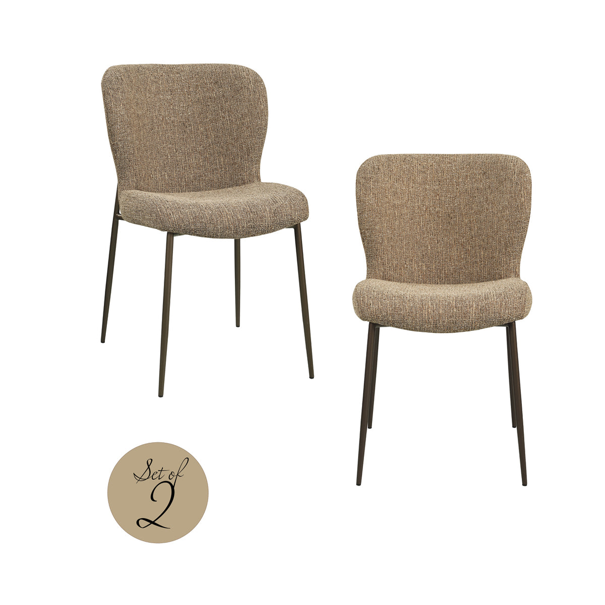 Esszimmerstuhl Odarby brown tweed fire retardant (Set of 2)