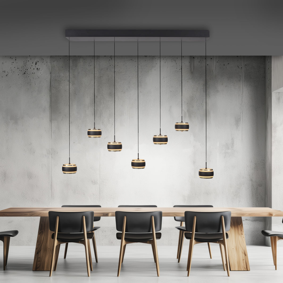 PURE Falling Rings, Pendelleuchte, 1320x220x2000