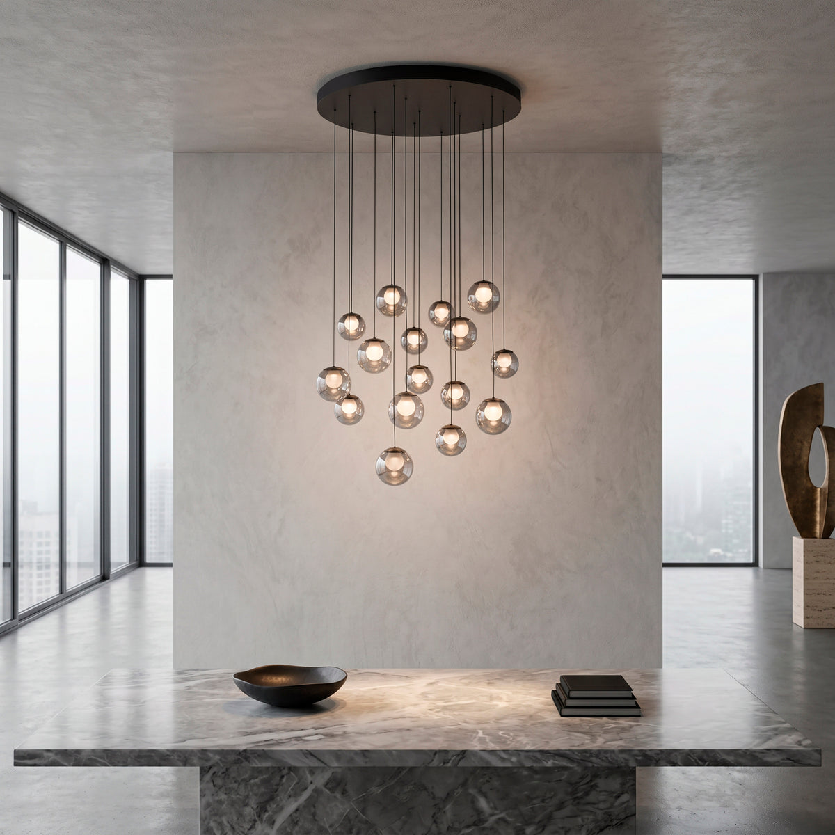 PURE Popup, Pendelleuchte, 650x650x1800x650