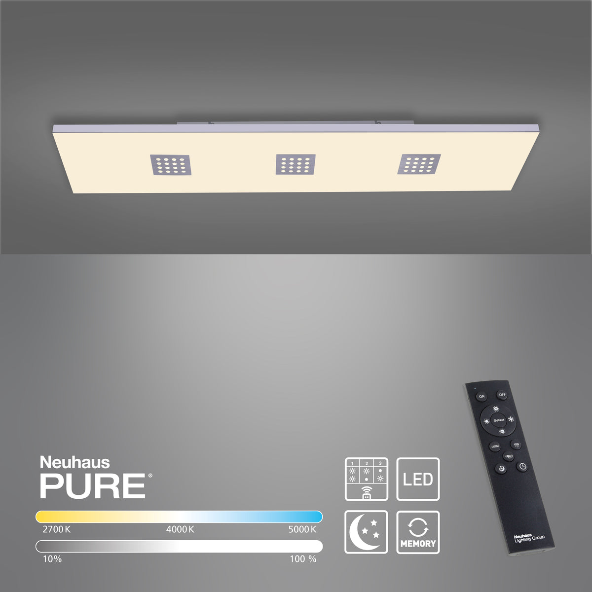 PURE Neo, Deckenleuchte, 1200x300x69