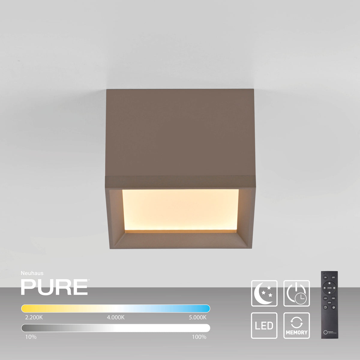 PURE Manhattan, Deckenleuchte, 150x150x110