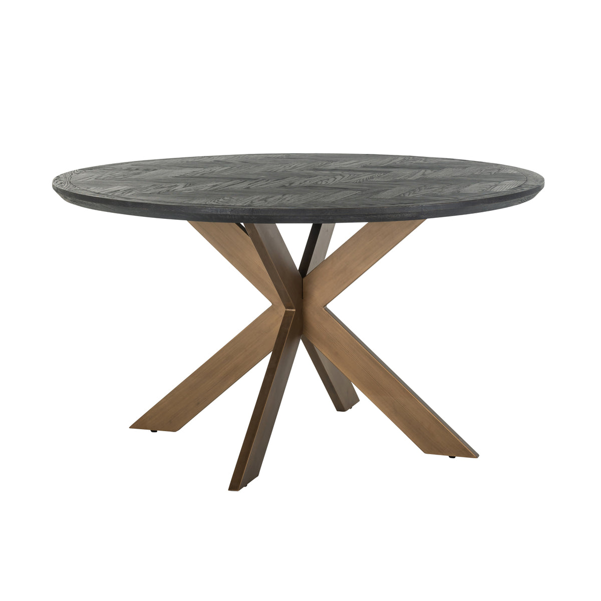 Esstisch Blackbone Brass black rustic 140Ø