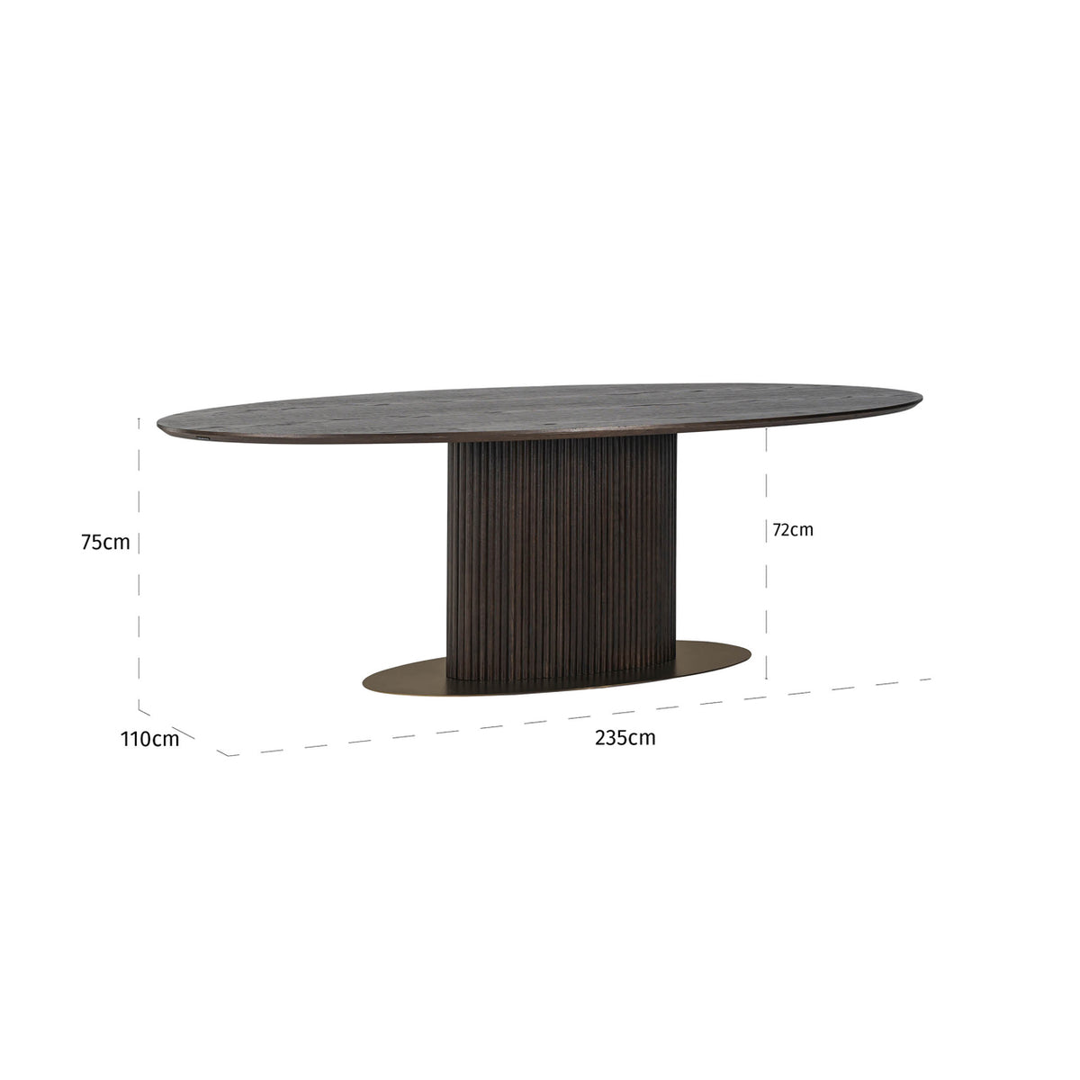 Esstisch Luxor brown oval 235