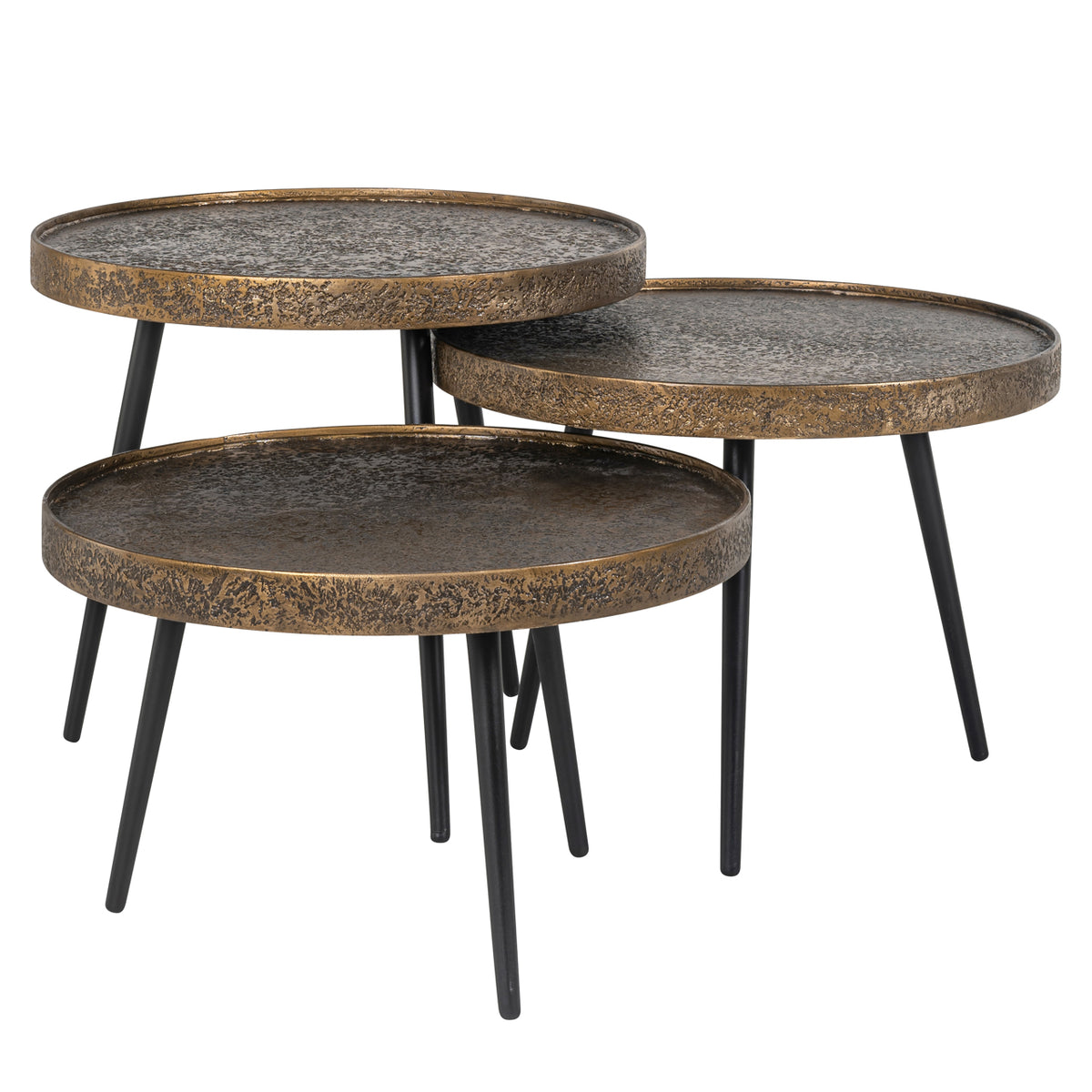 Couchtisch Luton black/gold (Set of 3)