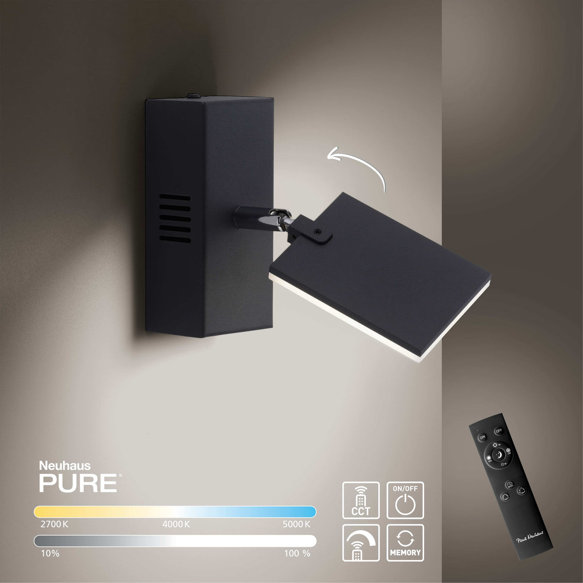 PURE Mira, Wandleuchte, 195x150x195