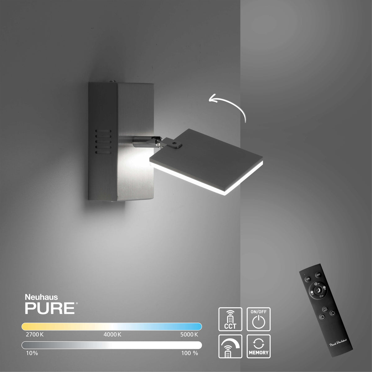 PURE Mira, Wandleuchte, 195x150x195