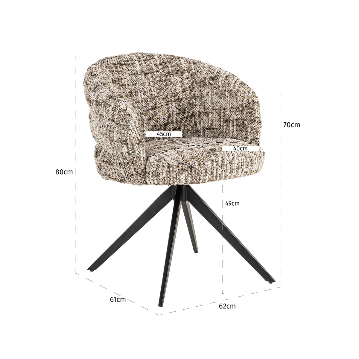 Esszimmerstuhl Serenity brown omara swivel fire retardant