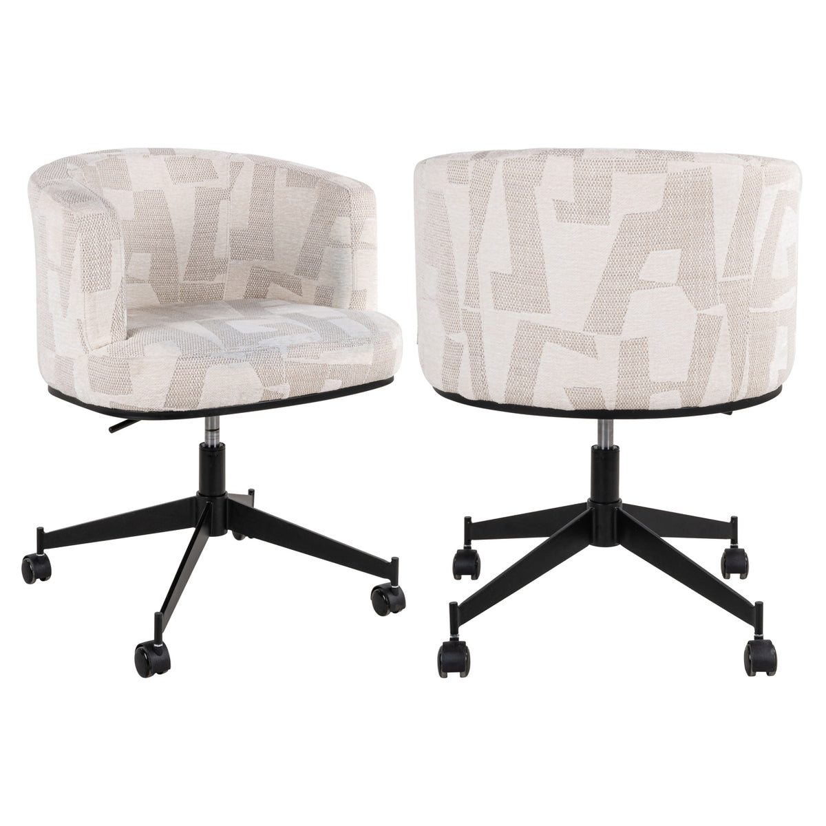 Esszimmerstuhl Rochenne beige graffic swivel on wheels