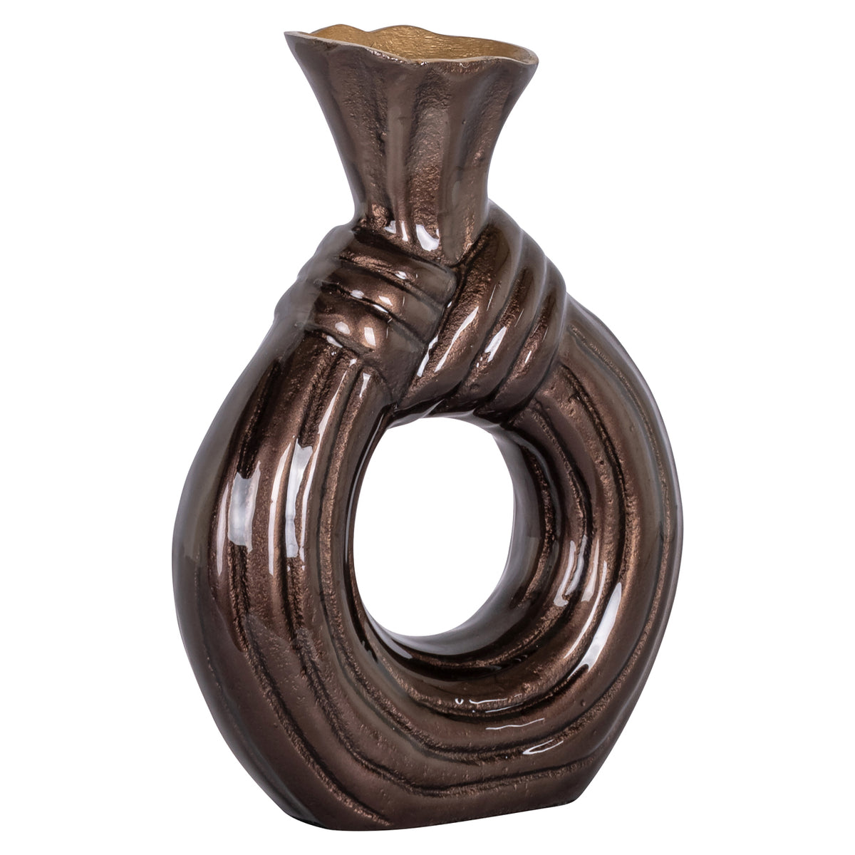 Vase Suen dark brown small