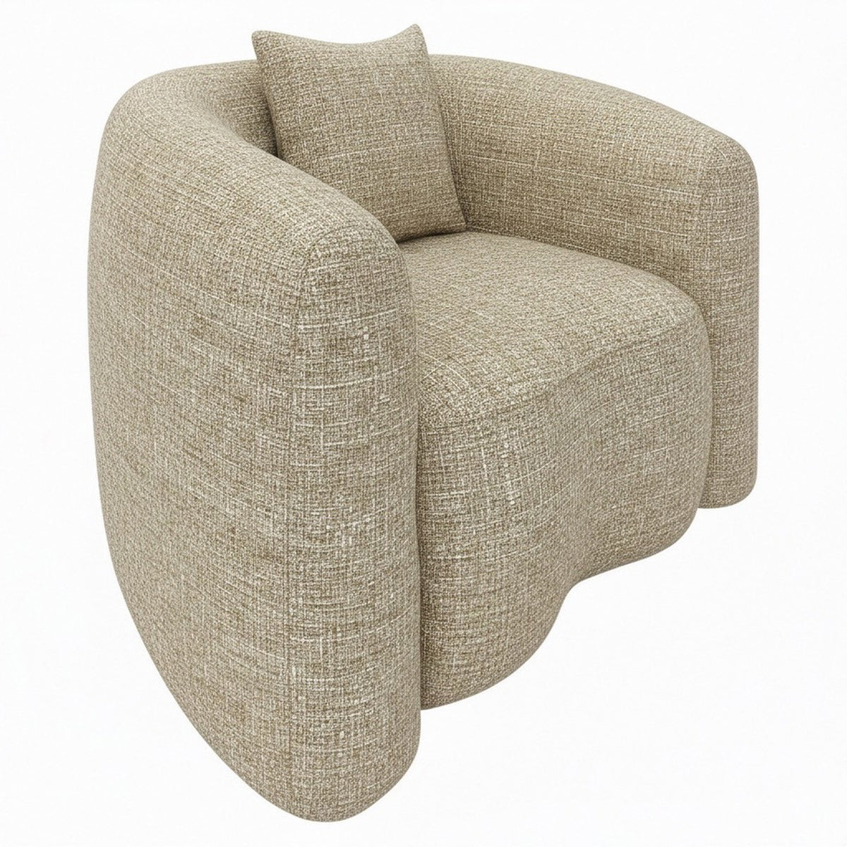 Lounge Stuhl Luxandra sand tweed fire retardant