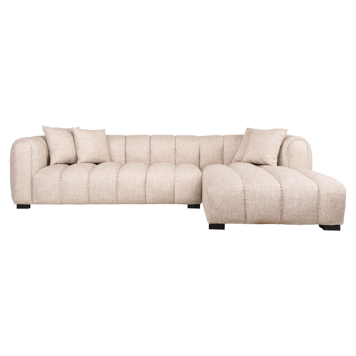 Sofa Novaro cream tweed lounge right fire retardant