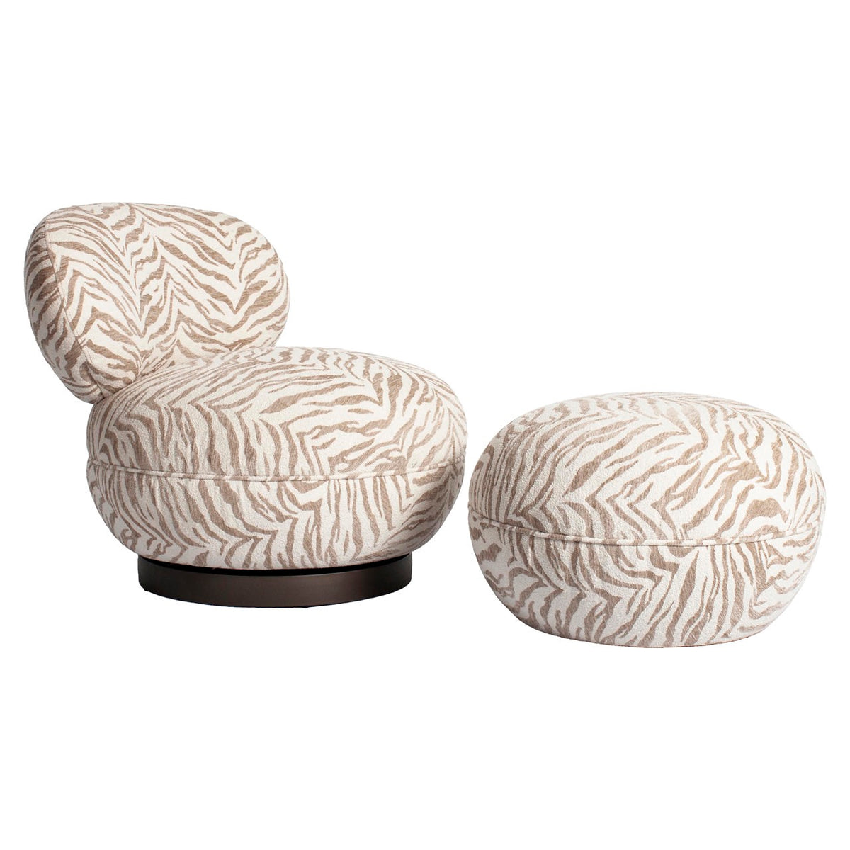 Hocker & Fußbank Jace beige tiger