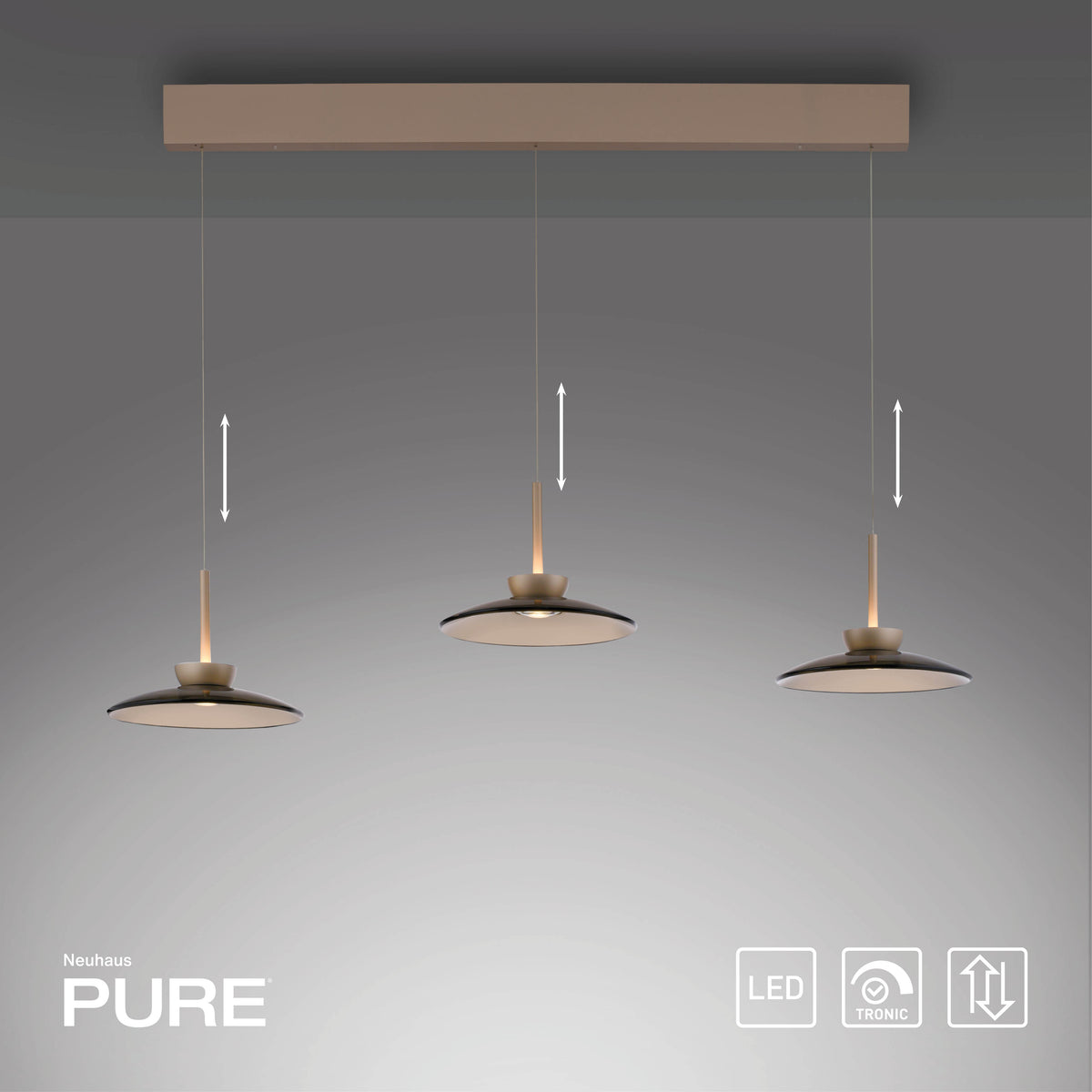 PURE Moon, Pendelleuchte, 1400x320x1800