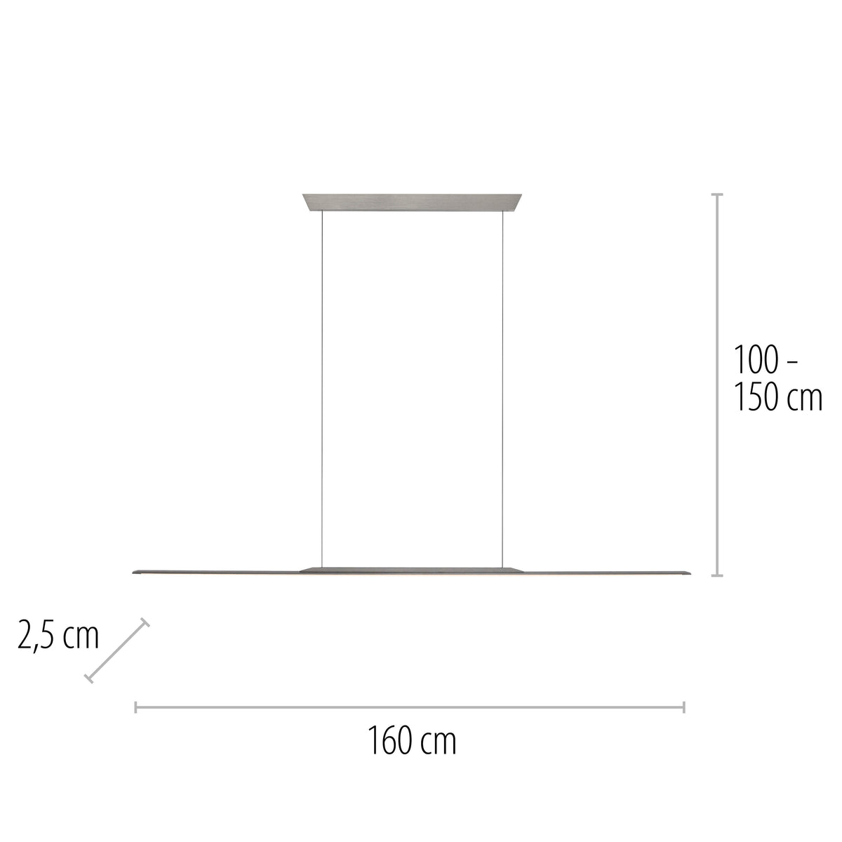 PURE Surface, Pendelleuchte, 1600x25x1500
