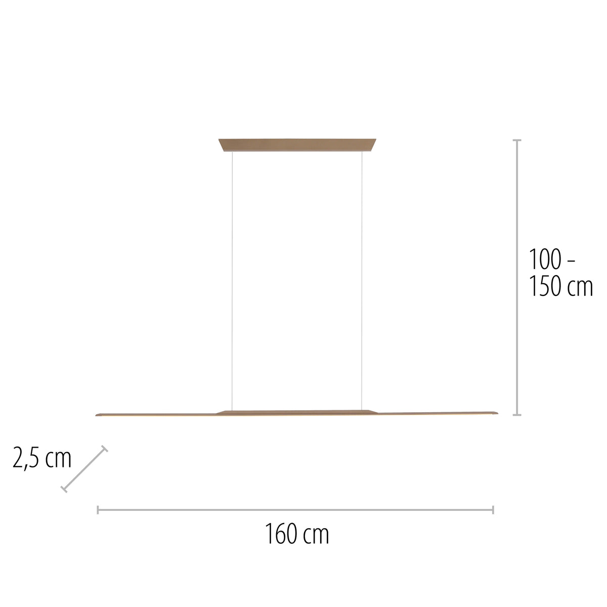PURE Surface, Pendelleuchte, 1600x25x1500