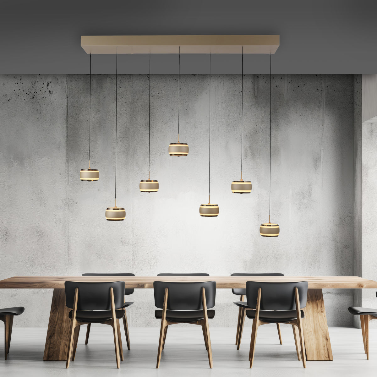 PURE Falling Rings, Pendelleuchte, 1320x220x2000