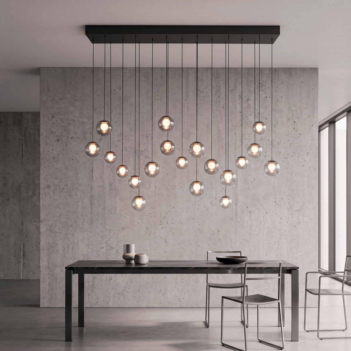 PURE Popup, Pendelleuchte, 1500x400x1800