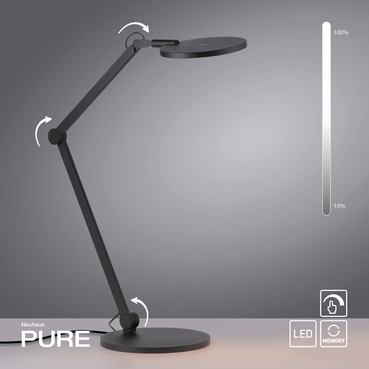 PURE Luxon, Tischleuchte, 1090x1170x1088x1170