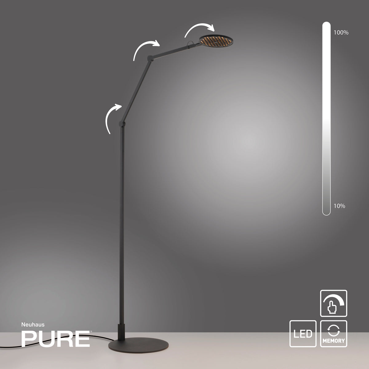 PURE Luxon, Stehleuchte, 1082x360x2370x360