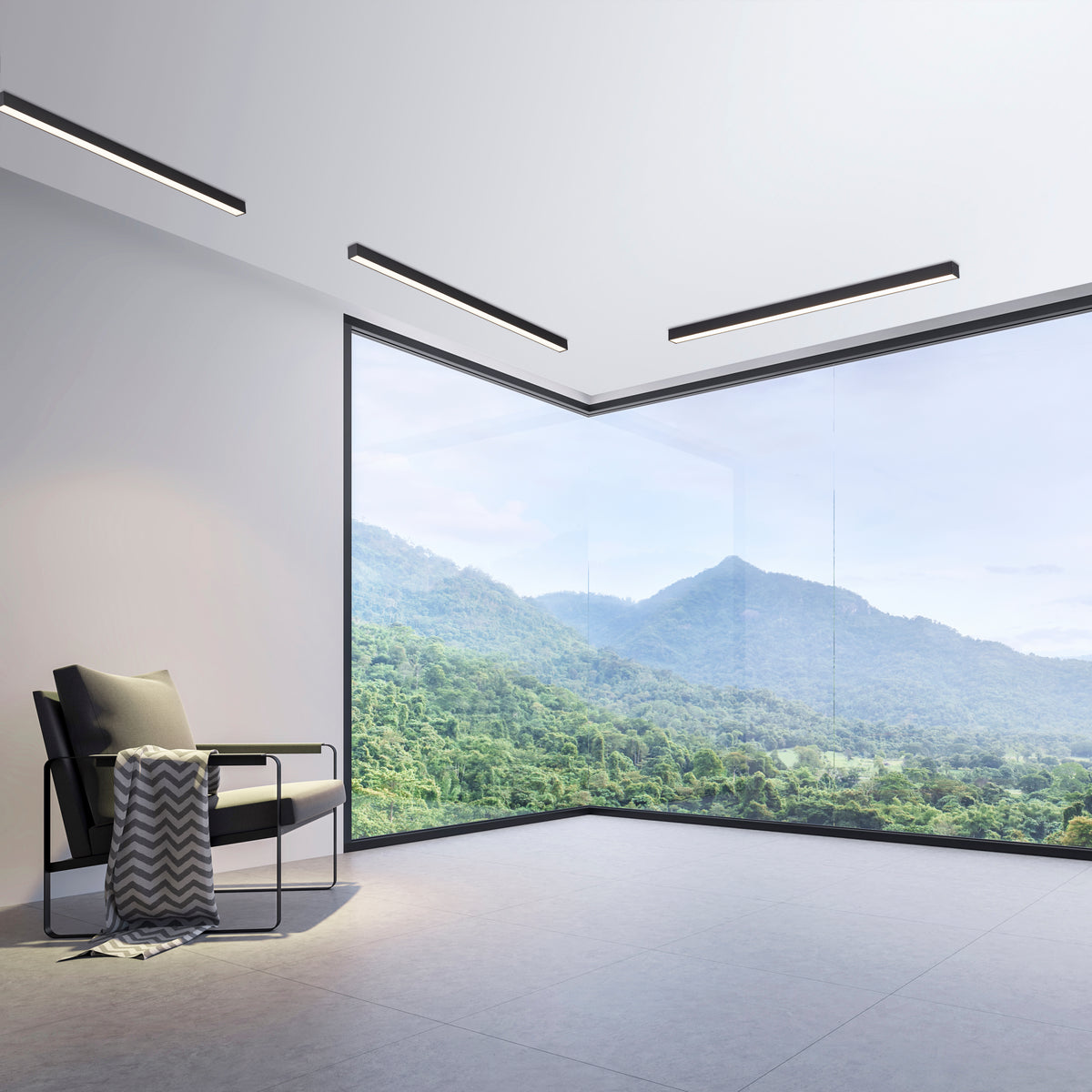 PURE Lines Straight, Deckenleuchte, 1100x38x39