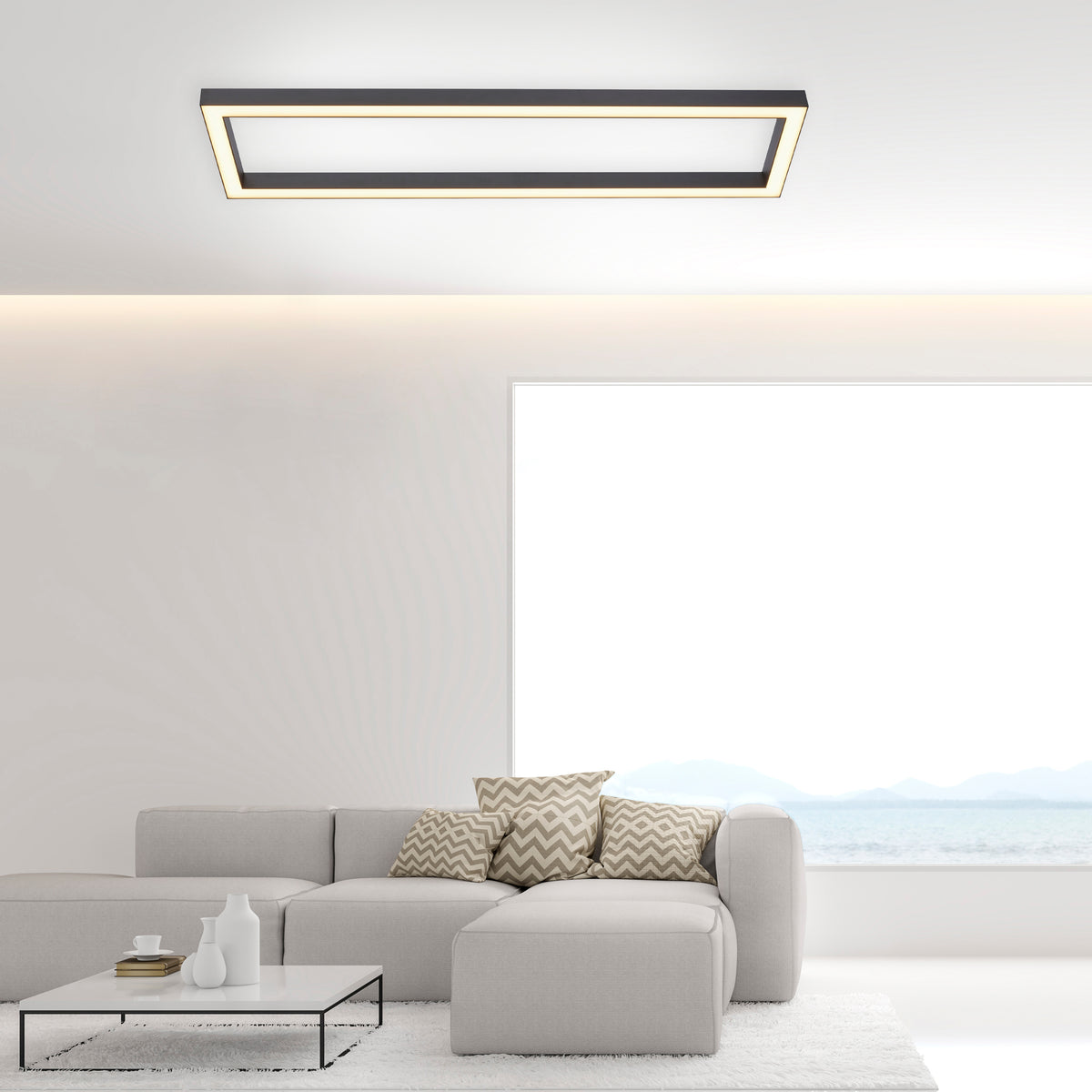 PURE Lines Square, Deckenleuchte, 1100x300x39