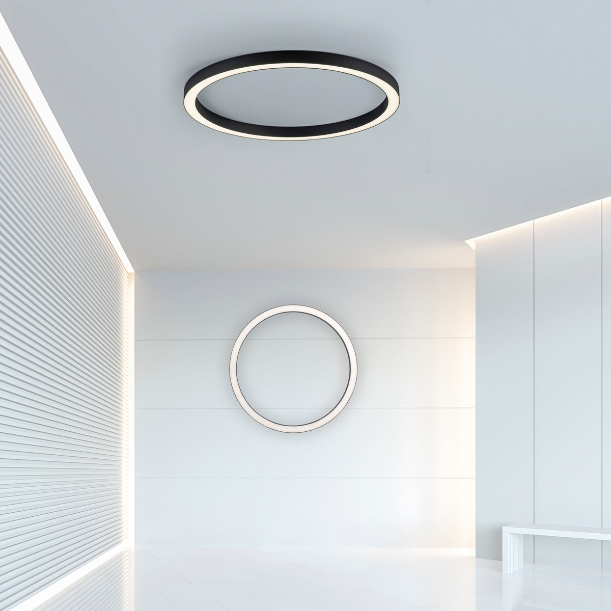 PURE Lines Round, Deckenleuchte, 700x700x39x700