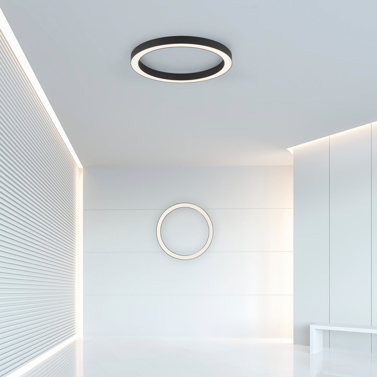 PURE Lines Round, Deckenleuchte, 500x500x39x500