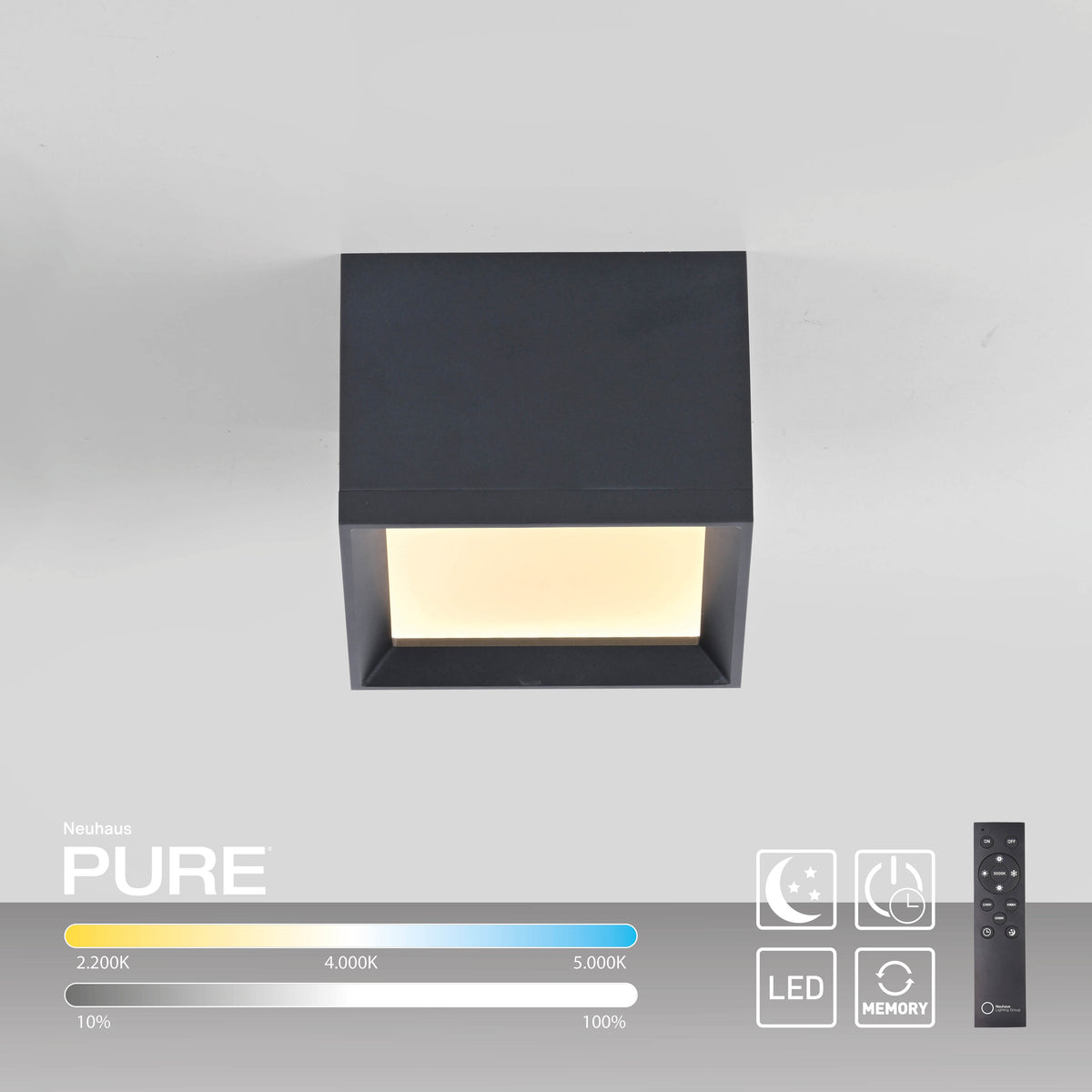 PURE Manhattan, Deckenleuchte, 150x150x110