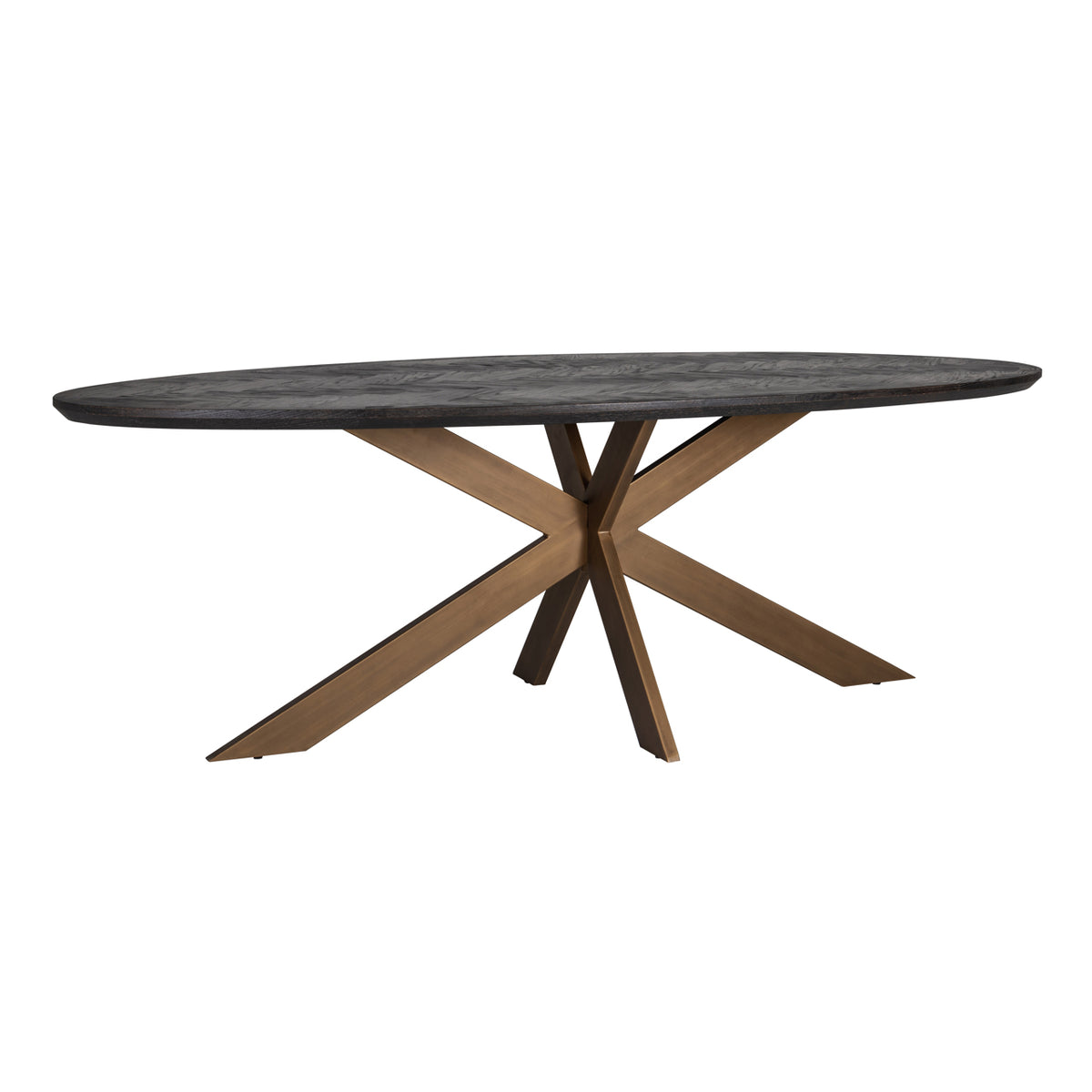 Esstisch Blackbone Brass black rustic oval 260