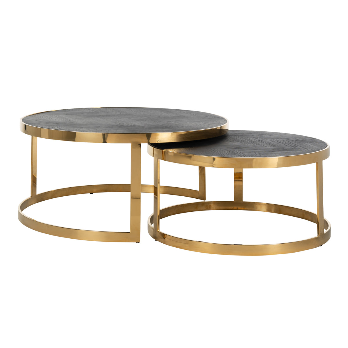 Couchtisch Blackbone Gold black rustic (Set of 2)