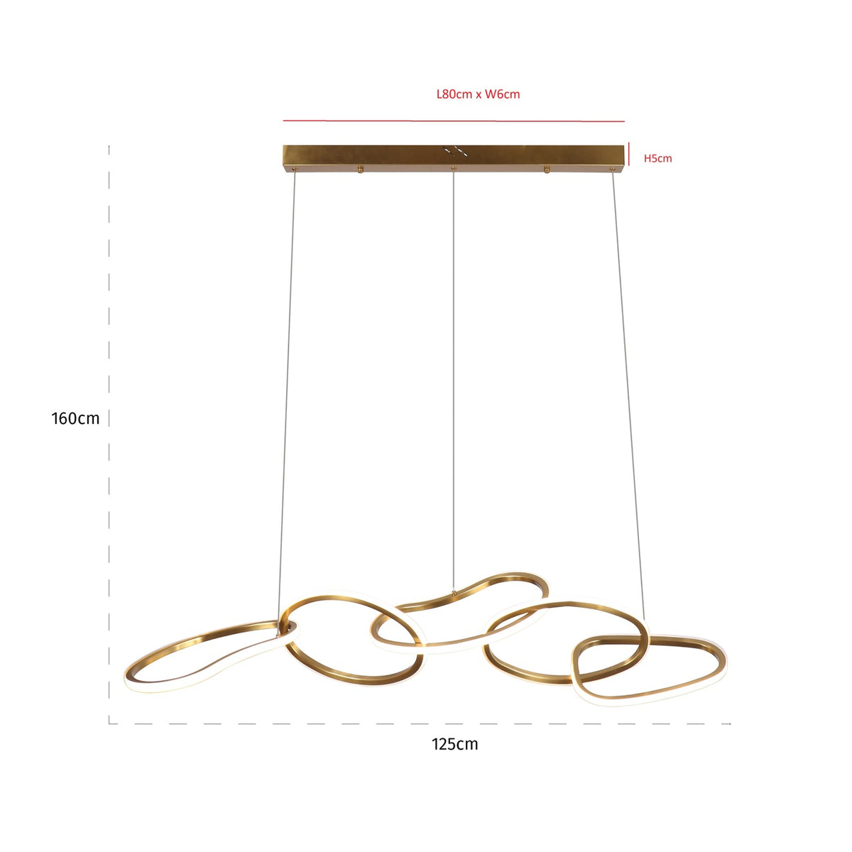 Pendelleuchte Flyn brushed gold