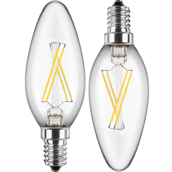 Leuchtmittel - Kerze 4,5W (≈40W) 2700K Ø3,5cm 2er Set