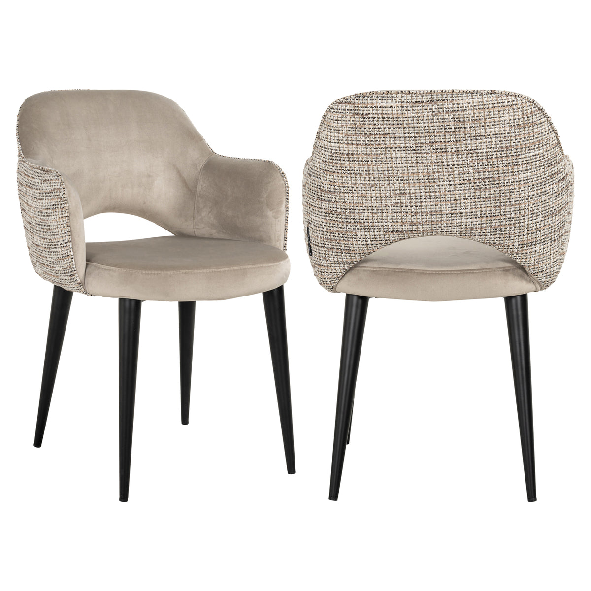 Esszimmerstuhl Giovanna trendy nature / khaki velvet fire retardant