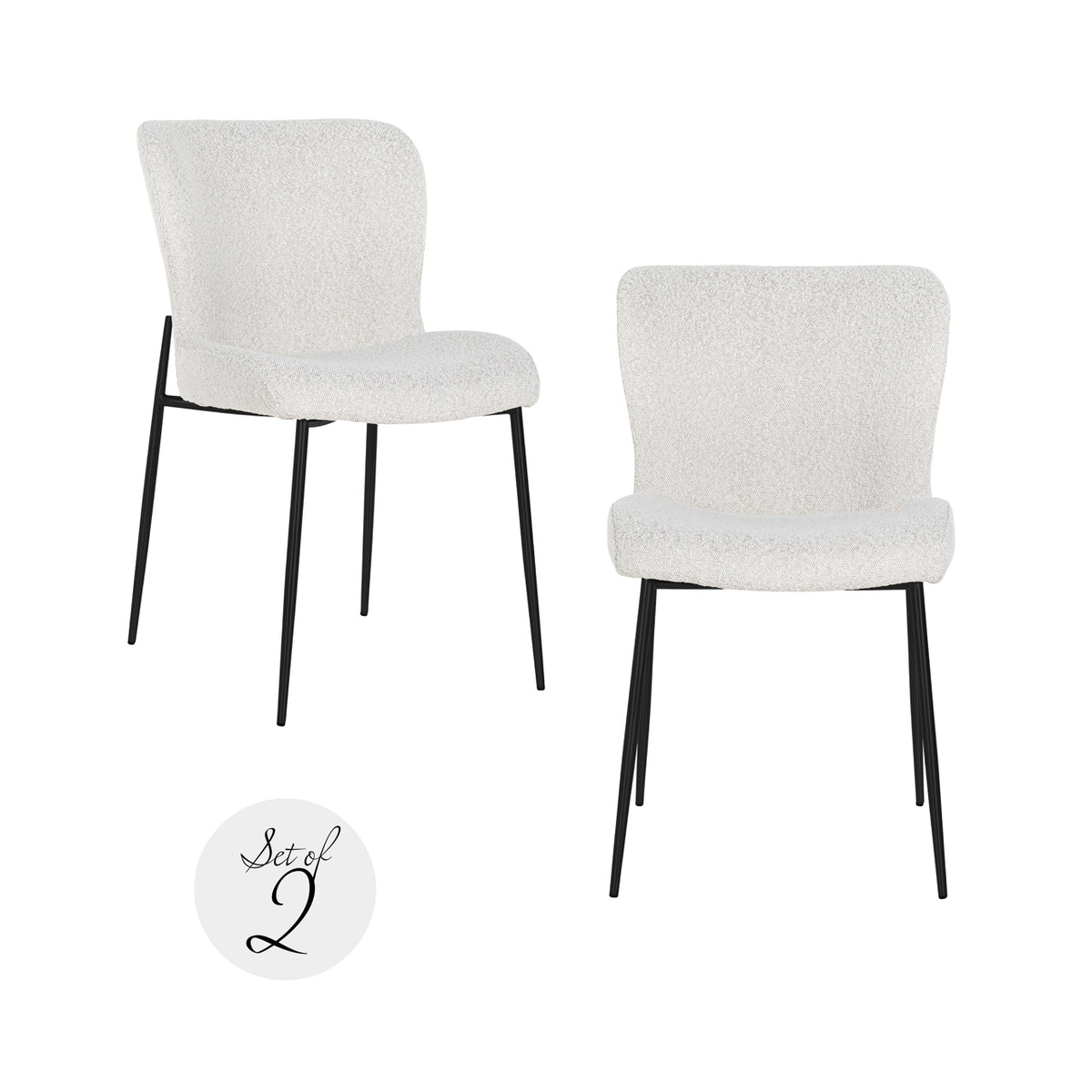 Esszimmerstuhl Darby white bouclé (Set of 2)