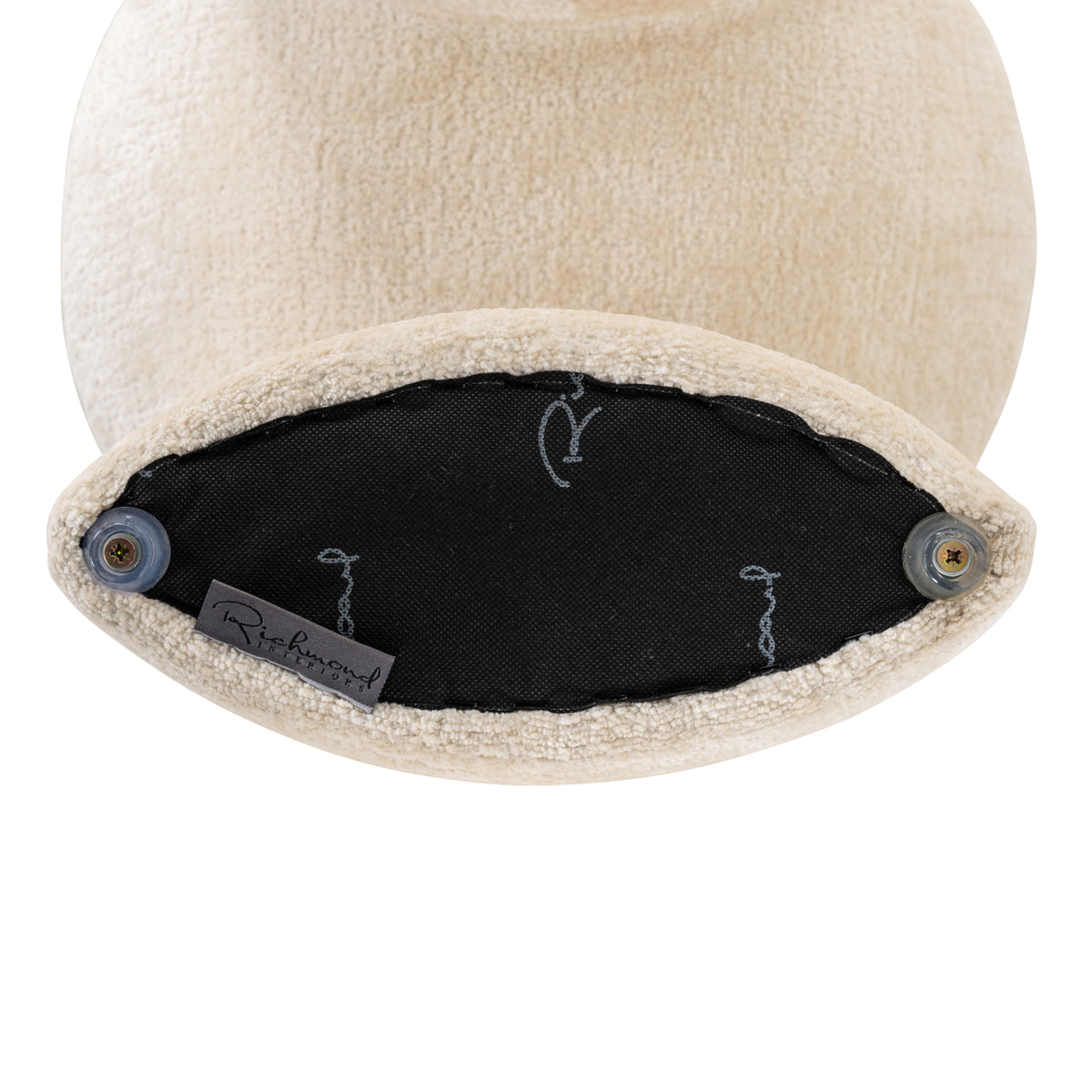 Hocker & Fußbank Fargo white chenille