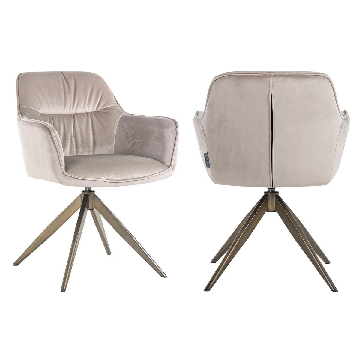 Esszimmerstuhl Aline khaki velvet swivel fire retardant