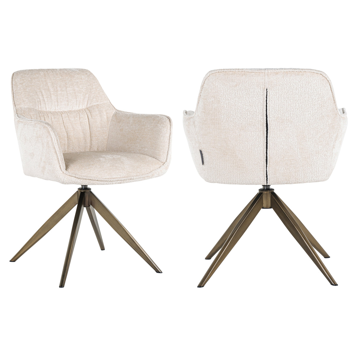 Esszimmerstuhl Aline white chenille swivel fire retardant