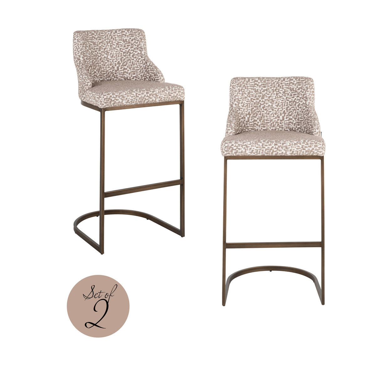 Barhocker Bolton natural geo (Set of 2)