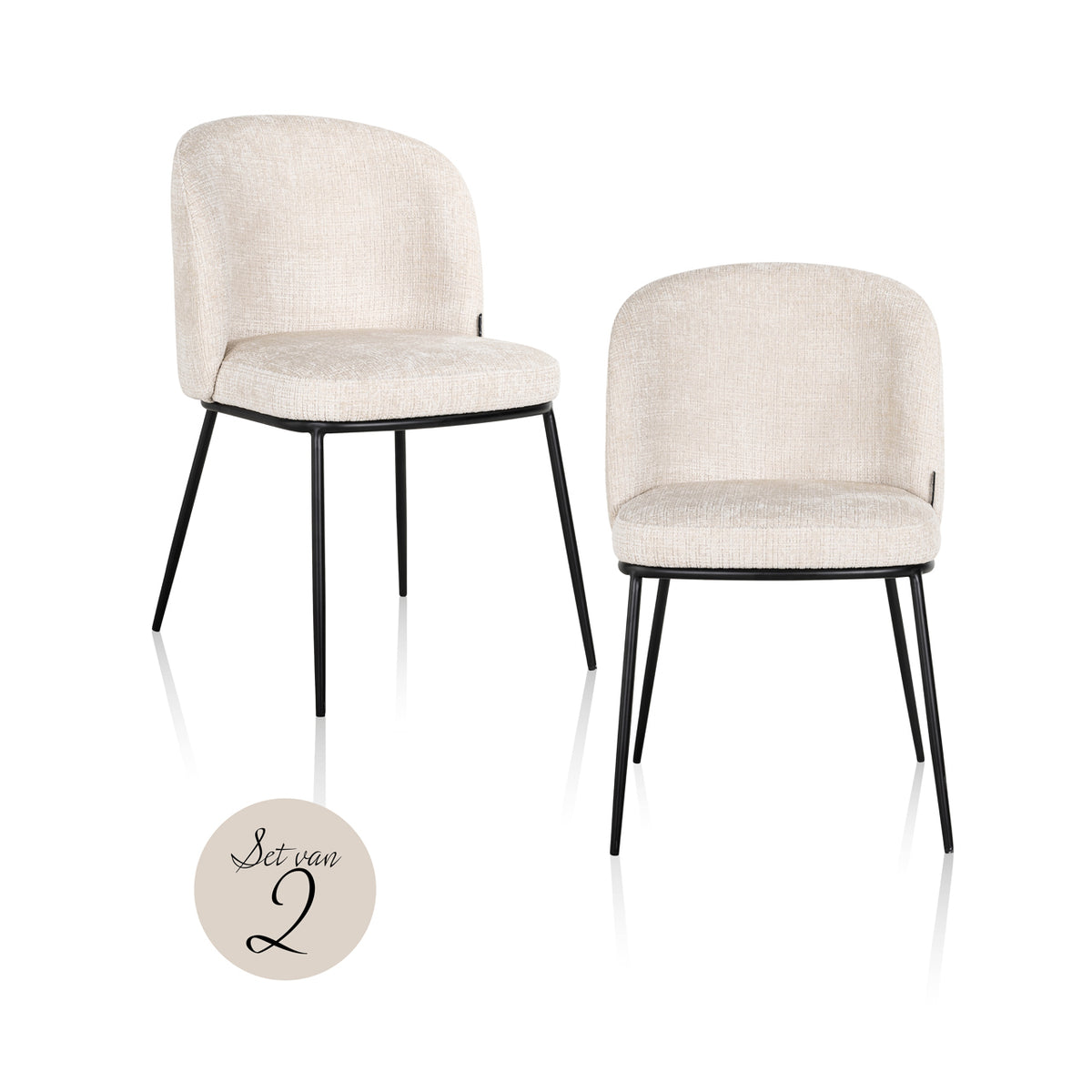 Esszimmerstuhl Elvi niagara beige fire retardant (Set of 2)