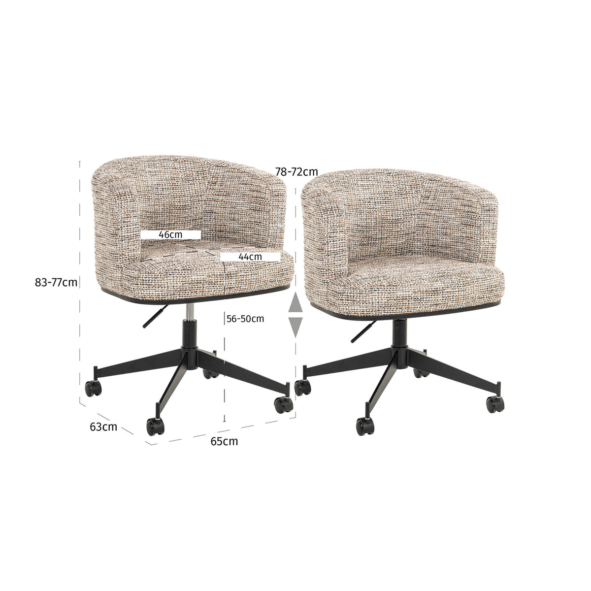 Esszimmerstuhl Rochenne trendy nature swivel on wheels