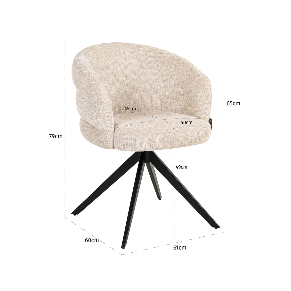 Esszimmerstuhl Serenity niagara beige swivel fire retardant