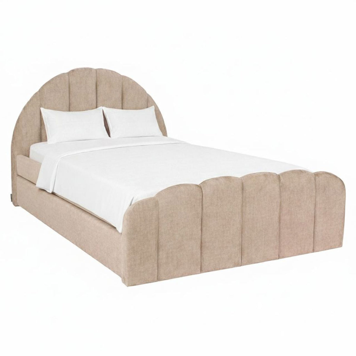 Bett Pixie clay chenille 120x200 with pull-out bed