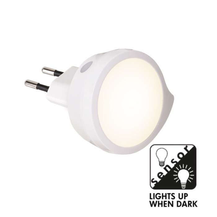 LED Nachtlicht mit Dämmerungssensor, Steckdose rund 2700K