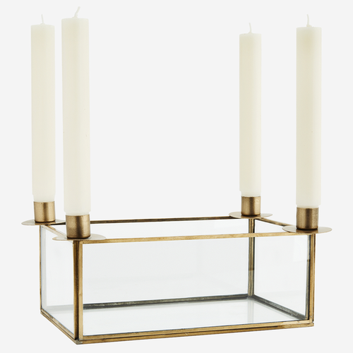 Kerzenständer - Glasbox gold